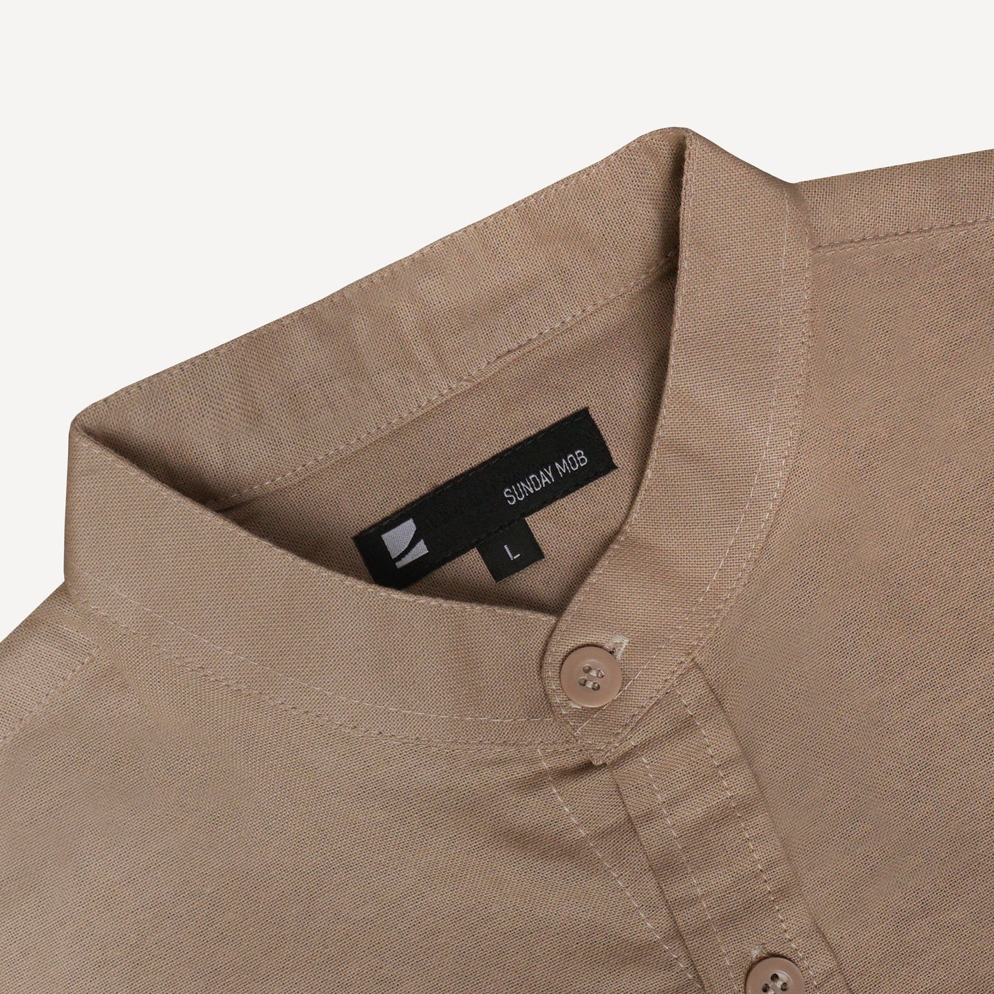 Linen Button Shirt in Beige