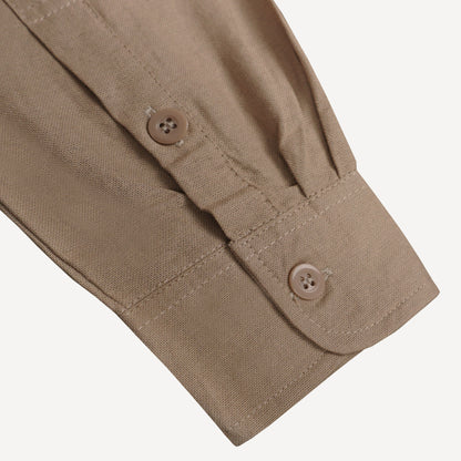 Linen Button Shirt in Beige