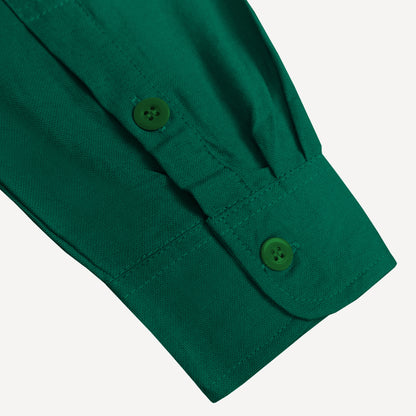 Linen Button Shirt in Sycamore Green