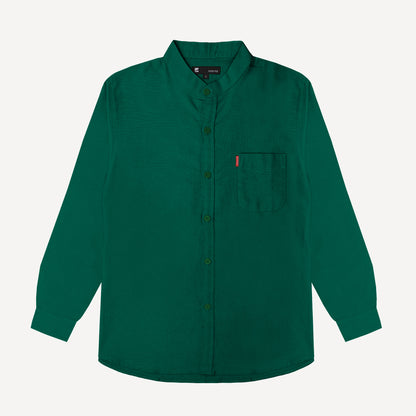 Linen Button Shirt in Sycamore Green