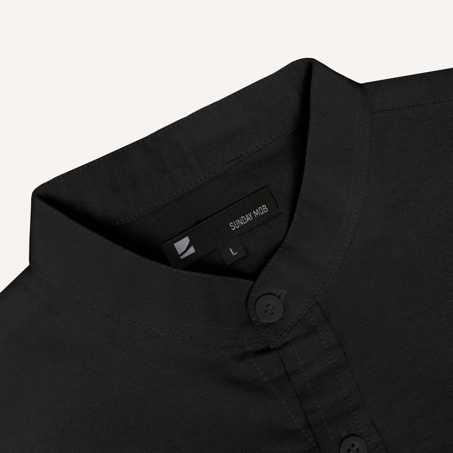 Linen Button Shirt in Black