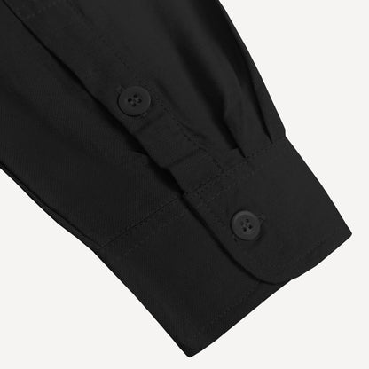 Linen Button Shirt in Black