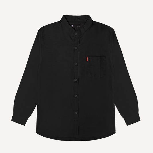 Linen Button Shirt in Black