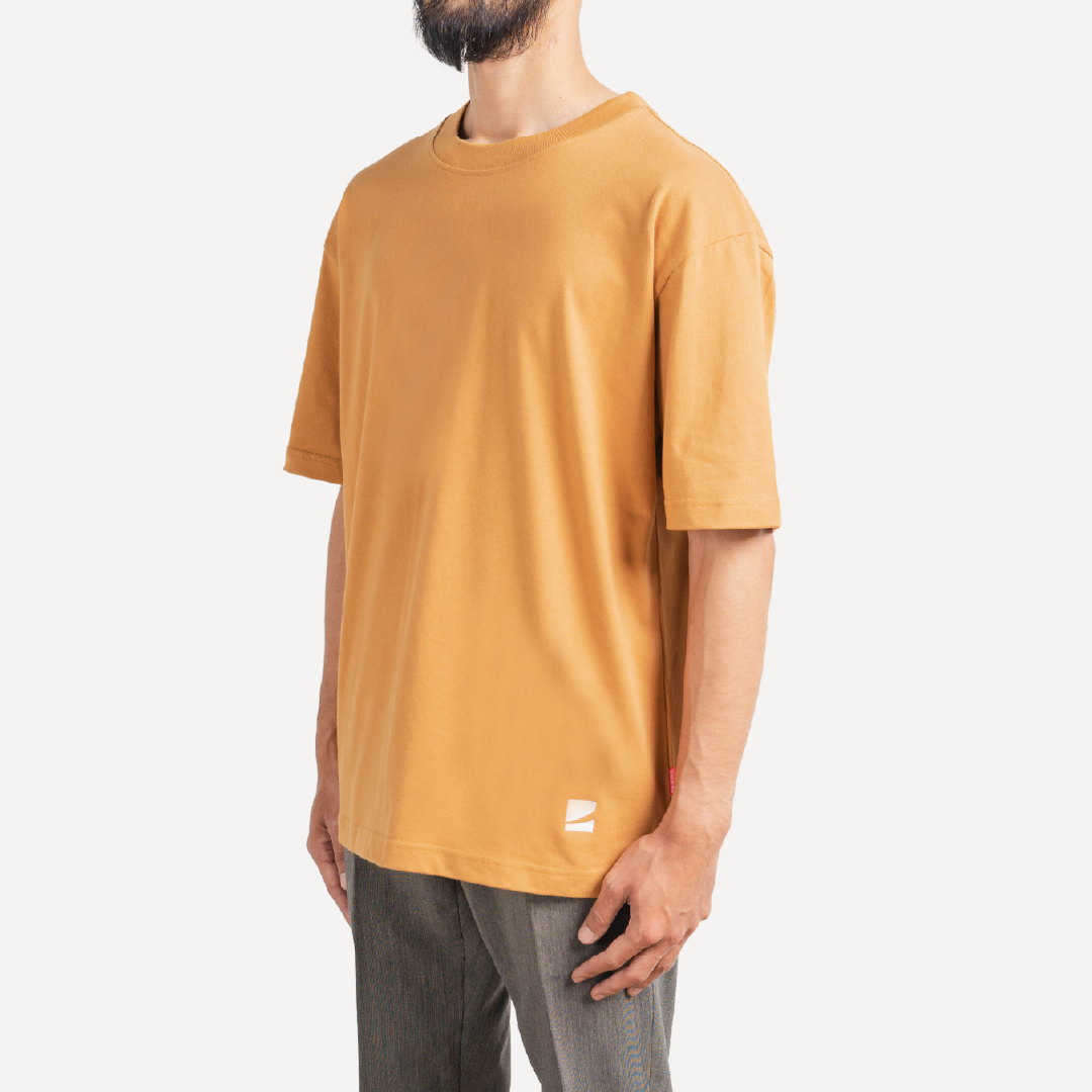 Oversized T-Shirt 20s Almond Brown